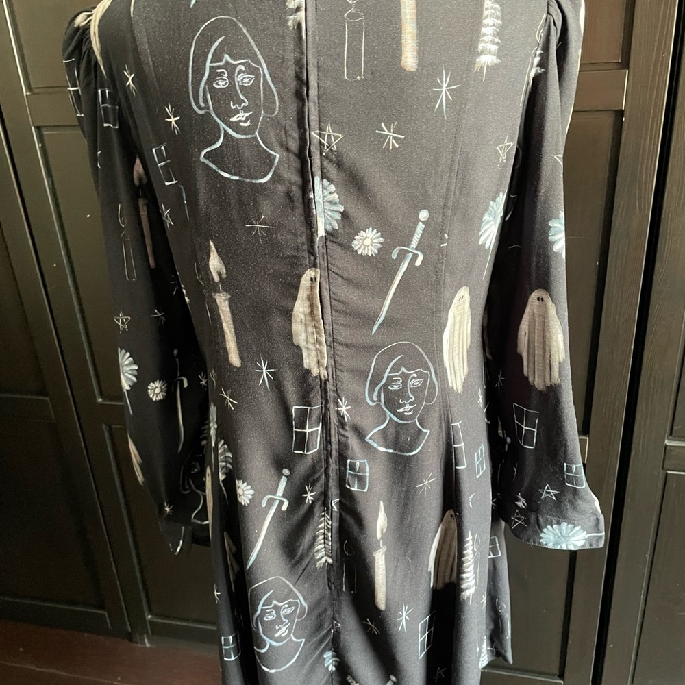 Black Dress with Ghost and Candle Print - Picture 4 of 5